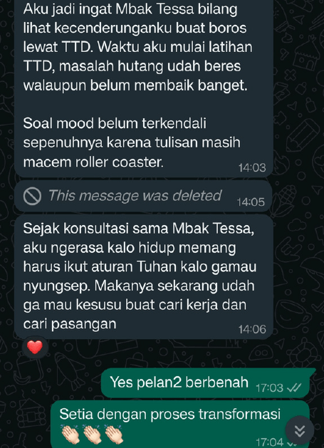 testi5 testimoni tulisan tangan tessa